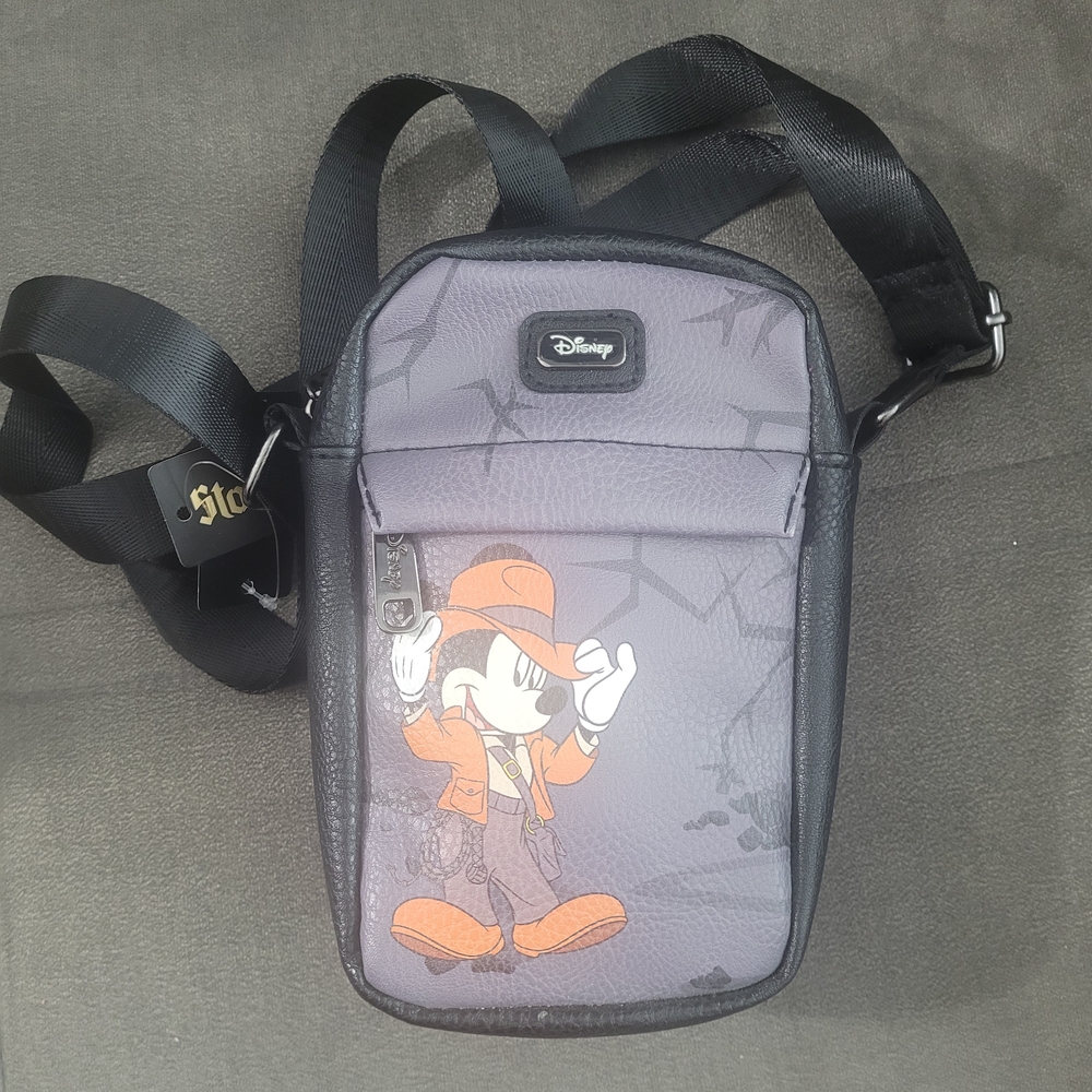 Disney Buckle Down Black and Gray Crossbody Bag NWT